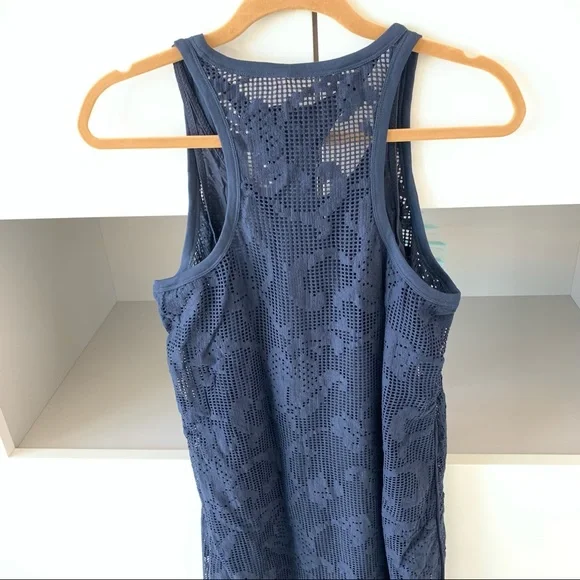 Rag & Bone Stella Dress Navy Lasercut Medium - Picture 4 of 9